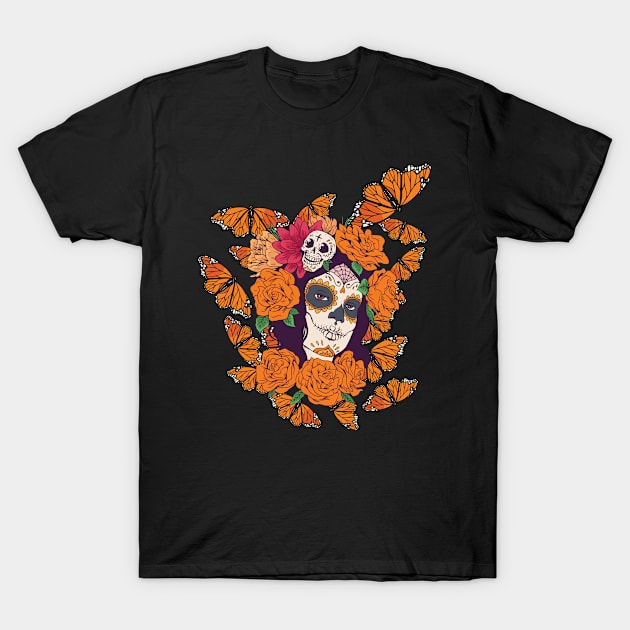 Dia de Muertos sculls catrinas more T-Shirt by rohint2